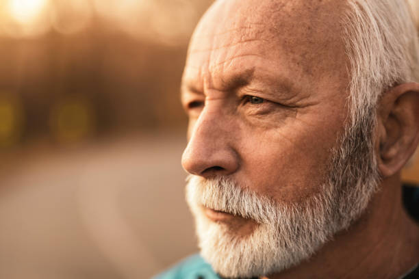 istock Close-up of serious senior man's face. 1362456081