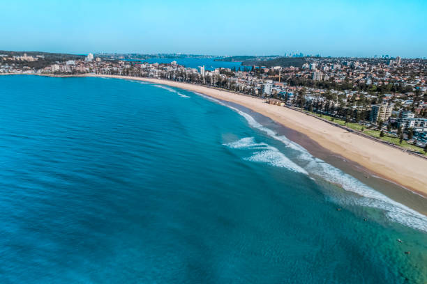 istock Stylized Long Exposure Drone Shot of Queenscliff 1362456941