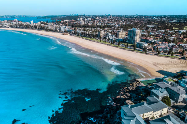 istock Stylized Long Exposure Drone Shot of Queenscliff 1362456967