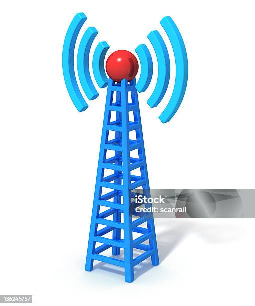 Wireless Communication Tower Stock Photo - Download Image Now - Icon Symbol, Mobile Phone Base Station, Radio