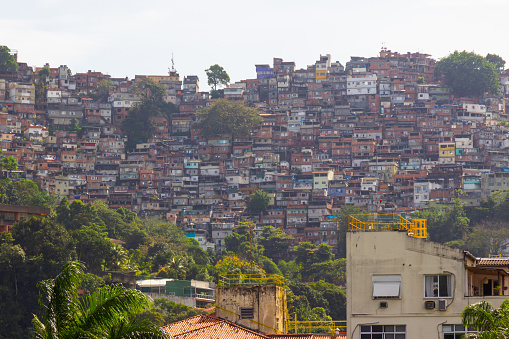 Rocinha favela, seen from the top of the gavea district in Rio de Janeiro.