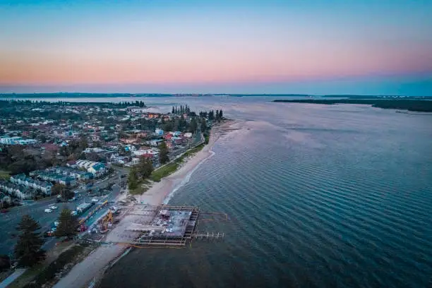 Drone Shot of Captain Cook Bridge at Sunset