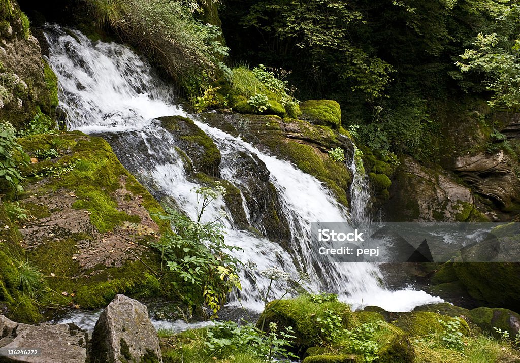 Small waterfall small waterfall at the source of the Llobregat river, in Castellar de N'Hug (Catalonia, Spain) Catalonia Stock Photo