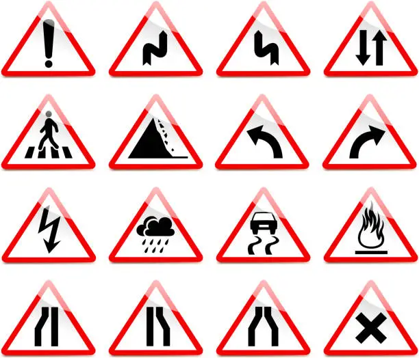 Vector illustration of road warning sign