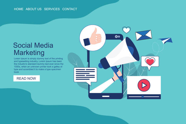 istock Social Media Marketing Landing Page concept 1362465434