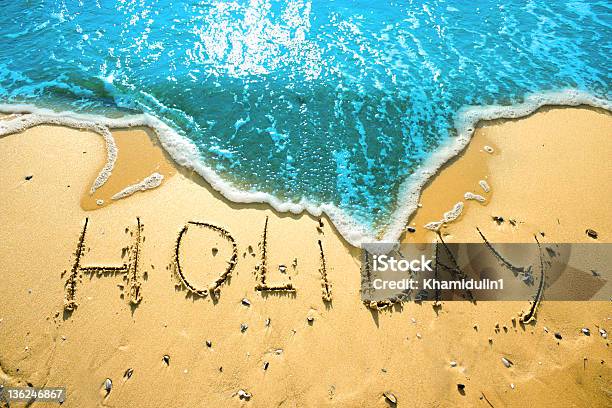 Holiday Stock Photo - Download Image Now - Alphabet, Beach, Blue