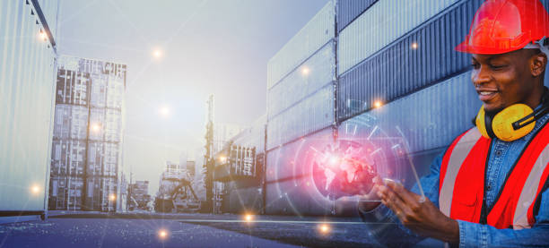 istock Innovation of Transport, supply chain and global logistic networks distribution. 1362471447