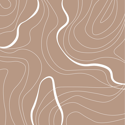 Abstract line art, beige background, white waves.
