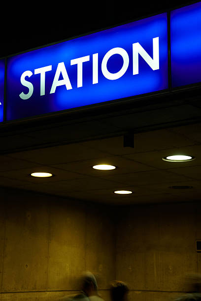 istock Illuminated station entrance sign 136247534