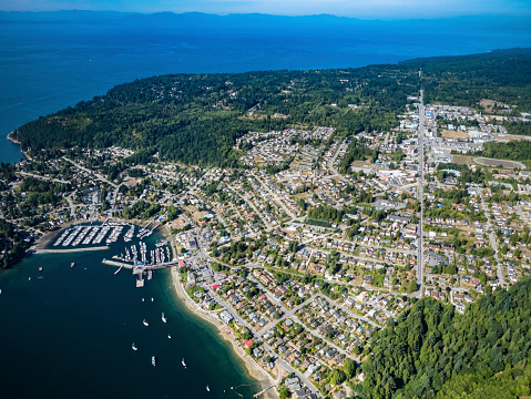 Stock aerial photo of Gibsons  BC, Canada