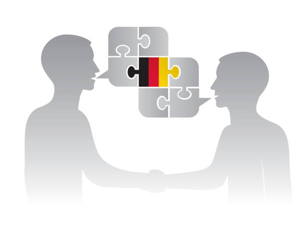 ドイツ語のダイアログ、ビジネスミーティング。 - german language点のイラスト素材／クリップアート素材／マンガ素材／アイコン素材
