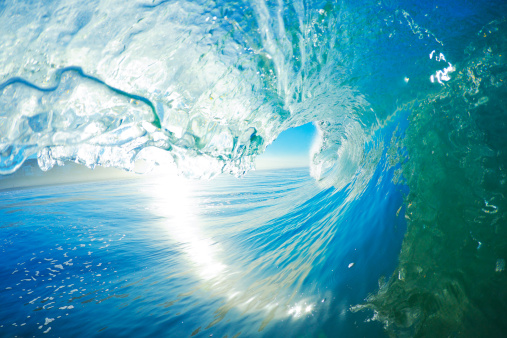 Blue Ocean Wave, View inside the barrel
