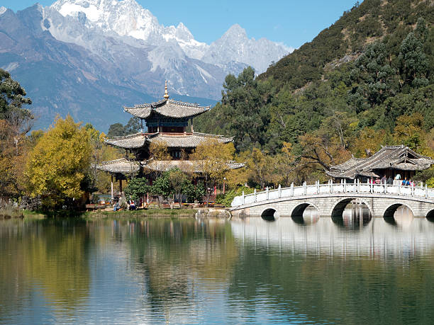 istock black dragon lake at Lijiang, China 136249446