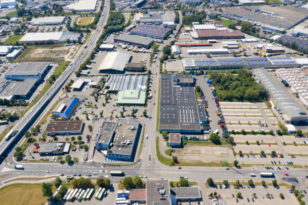 istock Industrial District, Aerial View 1362498816