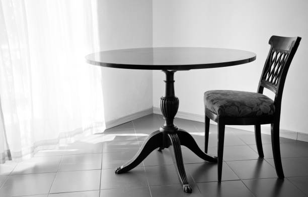 istock Vintage table and chair. 1362501262