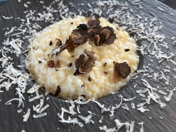 Lunch Dinner - Risotto Truffle Parmesan stock photo