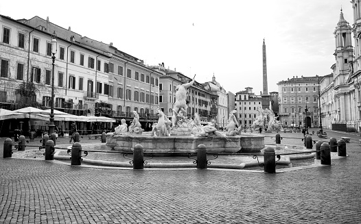 Fountain of Neptune, Navona square, Rome, Italy.