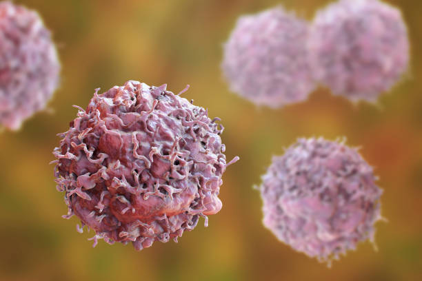 células cancerosas, ilustración 3d - human white blood cell fotografías e imágenes de stock