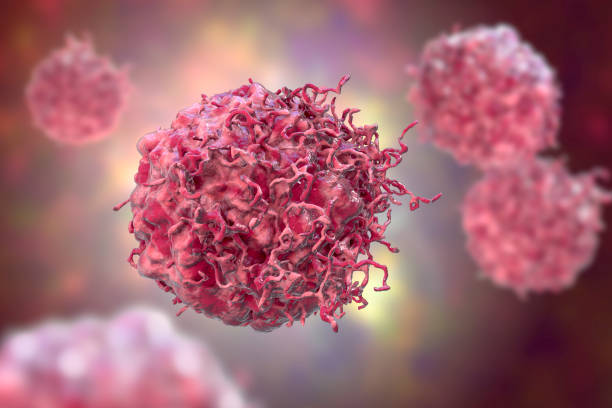 Cancer cells, 3D illustration stock photo