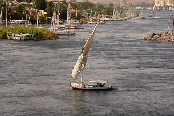 falucas no rio nilo - ancient egyptian culture egyptian culture sailing ship ancient imagens e fotografias de stock