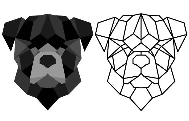 Vector illustration of Geometric dog