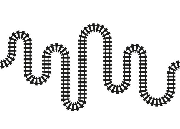 illustrations, cliparts, dessins animés et icônes de jouet de voie ferrée, itinéraire ferroviaire, chemin de fer pour train. chronologie ferroviaire avec district, direction de la voie ferrée. labyrinthe industriel. illustration vectorielle - rail freight