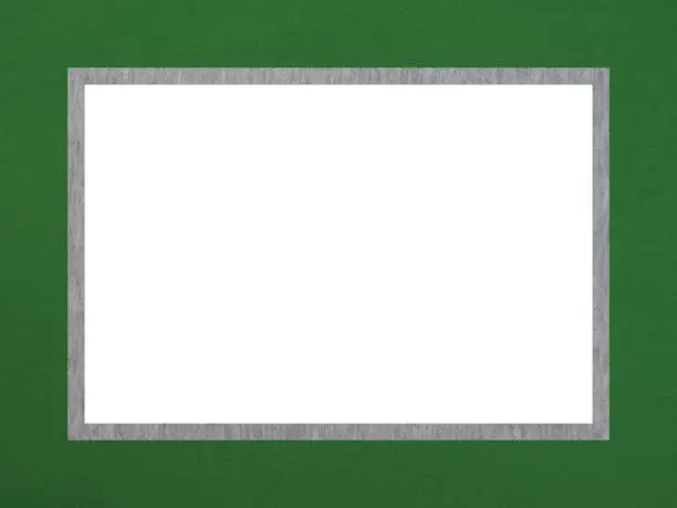 Green-gray texture decorative rectangular frame with a free white field for creative work.