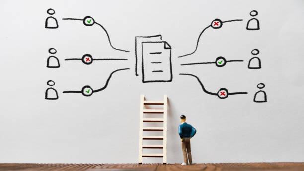 istock Concept document management system or DMS. The manager regulates open and closed access to the database with files. 1362513237