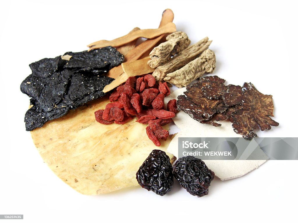 Ingredientes para a medicina chinesa de ervas - Foto de stock de Comida royalty-free