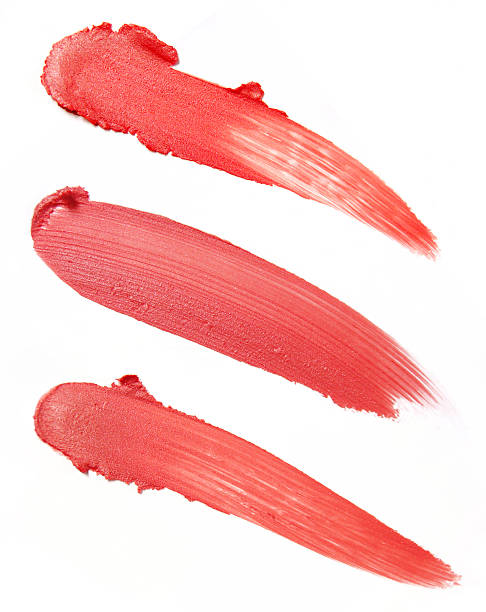 istock Three smears of red lipstick on a white background 136251507