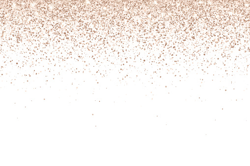 Bronze glitter particles on white background. Vector