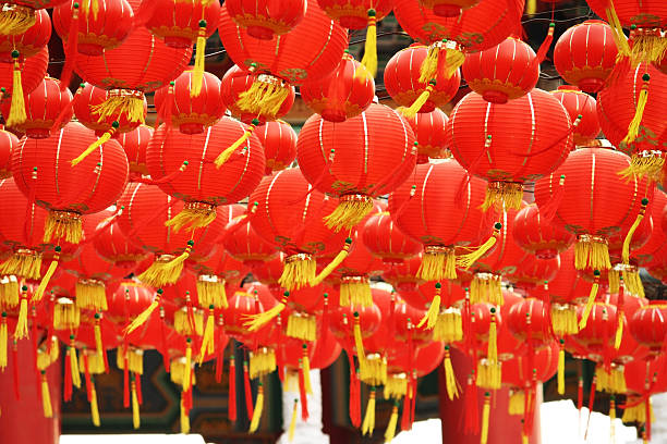 istock Chinese lantern hanging in a row 136251946