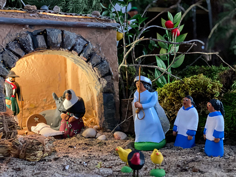 Figures to represent the birth of the child Jesus - Christmas