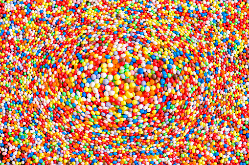 Multi colored sugar candies