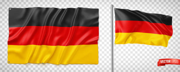 векторно-реалистичные немецкие флаги - german flag stock illustrations