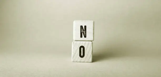 Close up of No Word , Business Concept Idea