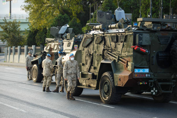 close up shot of a kirpi military tactical vehicle (mrap). editorial shot in istanbul turkey. - car individuality military 4x4 imagens e fotografias de stock