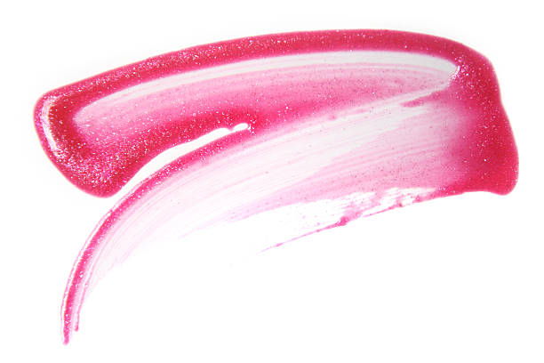 istock Shimmering pink color smear on white background 136253069