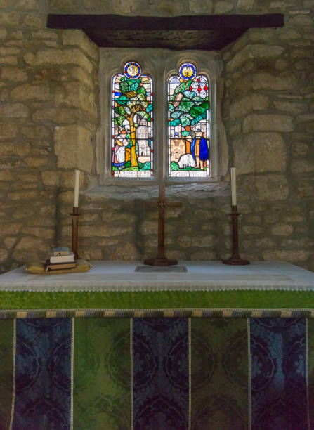 istock Chapel Altar and Stained Glass Windows 1362531752