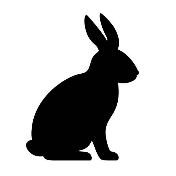 векторный значок силуэта кролика - заяц stock illustrations