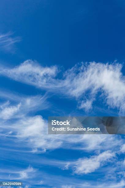 Cirrus And Stratus Clouds In Dramatic Blue Sky Over Cape Town Stock Photo - Download Image Now