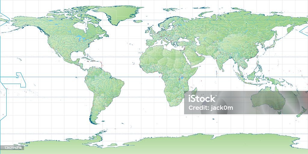 High-World-Karte - Lizenzfrei Karte - Navigationsinstrument Vektorgrafik