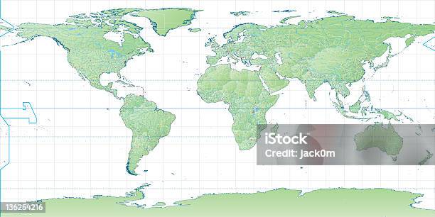 Highworldkarte Stock Vektor Art und mehr Bilder von Karte - Navigationsinstrument - Karte - Navigationsinstrument, Antarktis, Detailliert