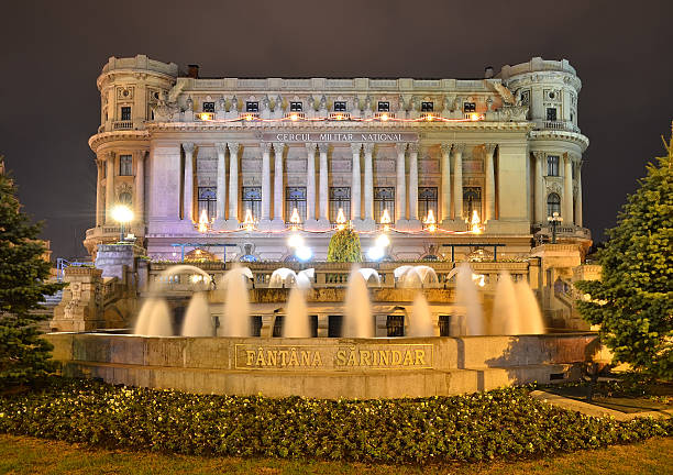 istock Bucharest, Army Palace and Sarindar fountain 136254475