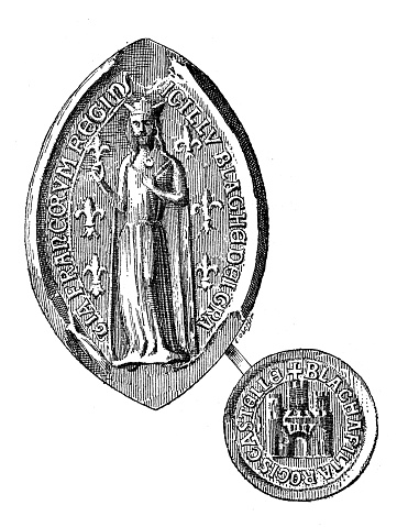 Antique illustration: Seal (Blanche of Castile)