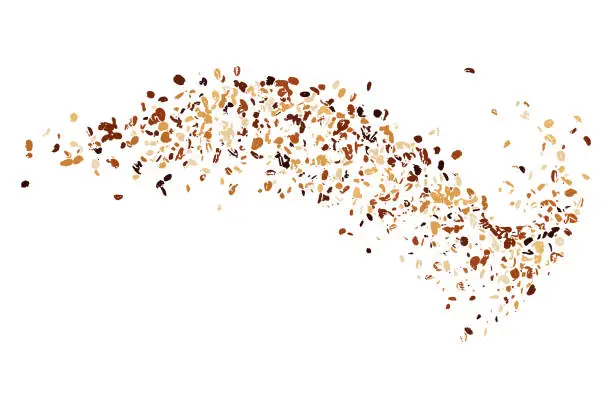 Vector illustration of Coffee Grain Texture Isolated on White Background.