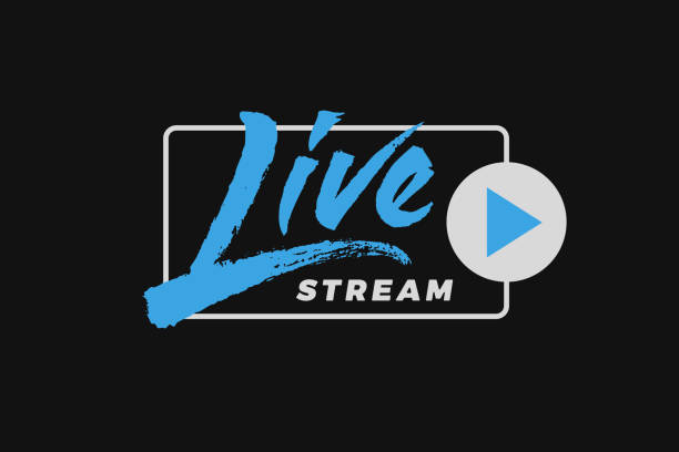Live vector lettering Live Stream vector inscription. Unique original handwritten lettering Stream stock illustrations