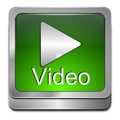 play video button green - 3D illustration