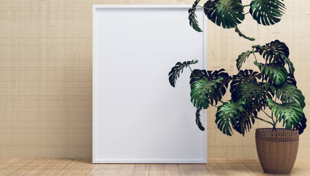 istock Nature mock up with white board in cleaning room 1362552670