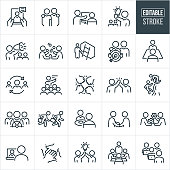 istock Business Mentoring Thin Line Icons - Editable Stroke 1362556704